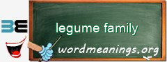 WordMeaning blackboard for legume family